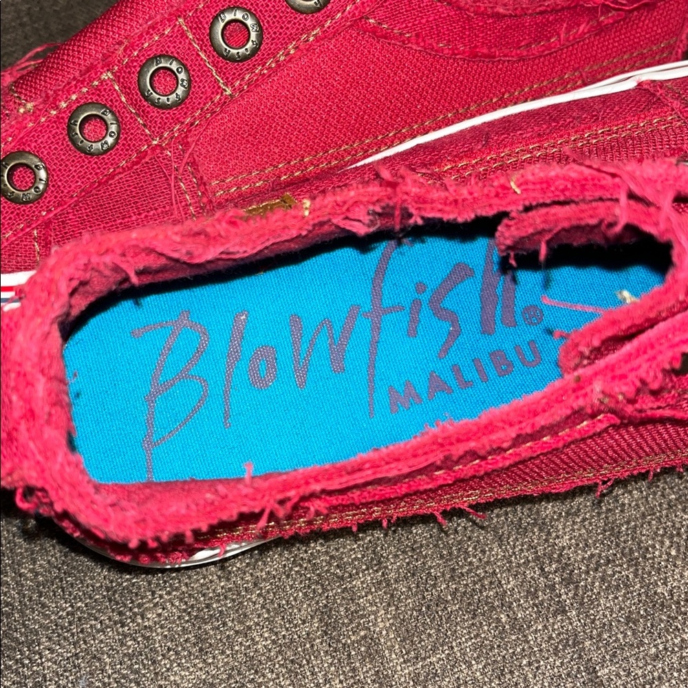 Blowfish Red Canvas Slip-On Sneakers women's size 7 - Picture 8 of 10